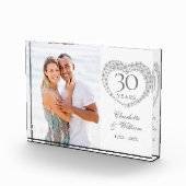 Modernes 30. Hochzeitstag Pearl Heart Fotoblock (Rechts)