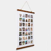 Modernes 35-Foto Collage Wood Topped Wall Tapestry Wandteppich Mit Holzrahmen (Gewinkelt)