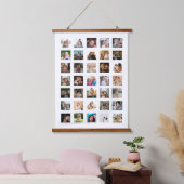 Modernes 35-Foto Collage Wood Topped Wall Tapestry Wandteppich Mit Holzrahmen (Schlafzimmer)