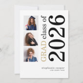 Modernes 3 Foto 2023 Weißer Abschluss Ankündigung (Vorderseite)