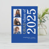 Modernes 3 Foto 2025 Ankündigung von Blue Abschlus (Stehend Vorderseite)