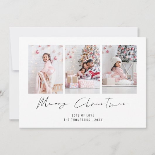 Modernes 3 Foto 2026 Kalender Frohe Weihnachten (Vorderseite)