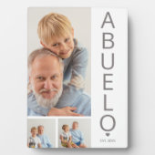 Modernes 3 Foto Abuelo Plaque Fotoplatte (Vorderseite)