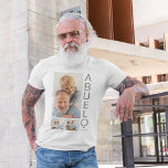 Modernes 3 Foto Abuelo T-Shirt<br><div class="desc">Ein modernes Foto Collage Sake Shirt,  perfekt als Geschenk für Väter Tag,  Geburtstag,  Weihnachten oder jede andere Gelegenheit. Das Foto-Shirt ist mit 3 Fotos,  einem fett grauen Schriftart,  der die Aufschriften "ABUELO" und "EST: 20XX.</div>