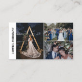 Modernes 3-Foto Collage Beruflich Fotograf Visitenkarte (Vorderseite)