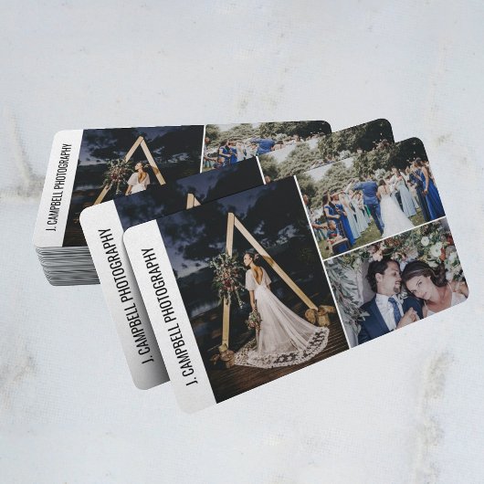 Modernes 3-Foto Collage Beruflich Fotograf Visitenkarte