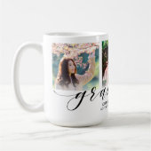 Modernes 3-Foto Collage Black Script Graduate Kaffeetasse (Links)