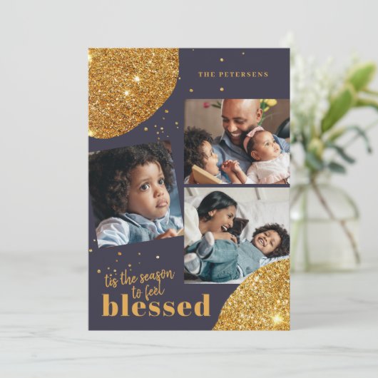 Modernes 3-Foto-Collage Weihnachten (Stehend Vorderseite)