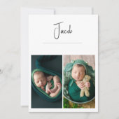 Modernes 3 Foto Einfache Kindergeburt Ankündigung (Vorderseite)