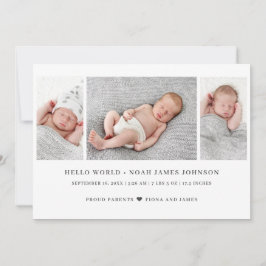 Modernes 3 Foto Geburtsjahr Ankündigung