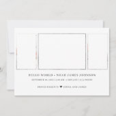 Modernes 3 Foto Geburtsjahr Ankündigung (Vorderseite)