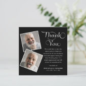 Modernes 3-Foto-Gedenkfest Dankeskarte (Stehend Vorderseite)