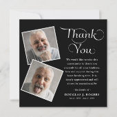 Modernes 3-Foto-Gedenkfest Dankeskarte (Vorderseite)