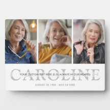 Modernes 3-Foto-Memorial für benutzerdefinierte Te