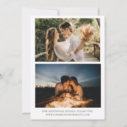 Modernes 3 Foto Minimalistisch Boho Save the Date (Rückseite)