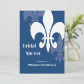 Modernes 3 Lilien-Brautparty (dunkelblau) Einladung (Stehend Vorderseite)