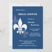 Modernes 3 Lilien-Brautparty (dunkelblau) Einladung (Rückseite)