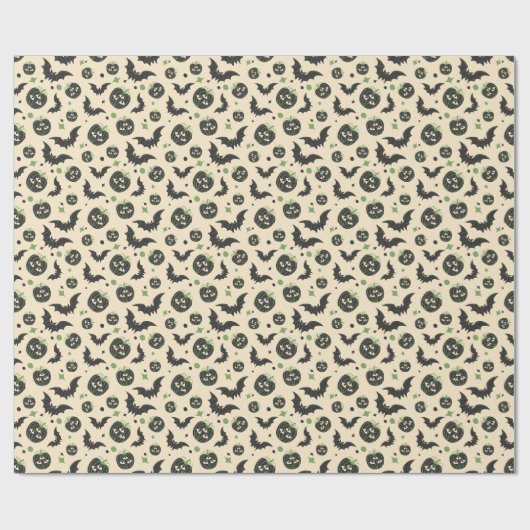 Modernes 3 Mit Augen Kürbis und Fledermäuse Hallow Geschenkpapier (Flach)