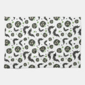 Modernes, 3-Mit Augen Kürbiskuchen und Fledermäuse Geschirrtuch (Horizontal)