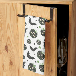 Modernes, 3-Mit Augen Kürbiskuchen und Fledermäuse Geschirrtuch