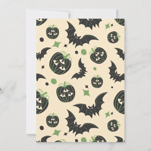 Modernes 3-Mit Augen Pumpkin-Halloween-Party Einladung (Rückseite)