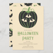 Modernes 3-Mit Augen Pumpkin-Halloween-Party Einladung (Vorne/Hinten)