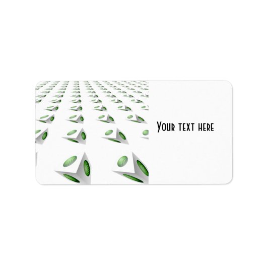 Modernes 3D-Cube-Design Adressaufkleber (Vorne)