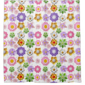 Modernes 3D-farbiges Blumenmuster 03x4 Weiß BG Duschvorhang (Vorderseite)