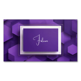Modernes 3D Geometrisches Lila Unternehmen Magnetische Visitenkarte