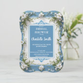 Modernes 3D Porzellan Chinoiserie Brautparty Save The Date (Stehend Vorderseite)