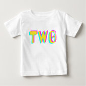 Modernes 3D Two Yellow Second Birthday Baby T - Sh Baby T-shirt (Vorderseite)