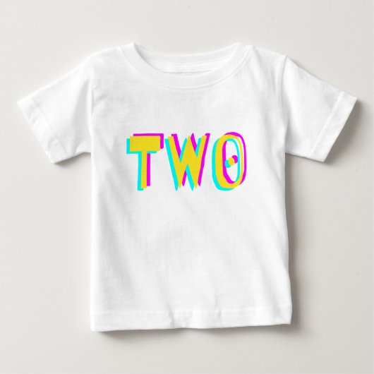 Modernes 3D Two Yellow Second Birthday Baby T - Sh Baby T-shirt (Vorderseite)