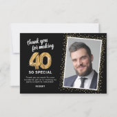 Modernes 40. ErwachsenenBirthday-Foto Dankeskarte (Vorderseite)