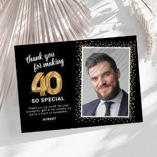 Modernes 40. ErwachsenenBirthday-Foto Dankeskarte