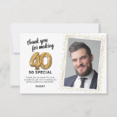 Modernes 40. ErwachsenenBirthday-Foto Dankeskarte (Vorderseite)