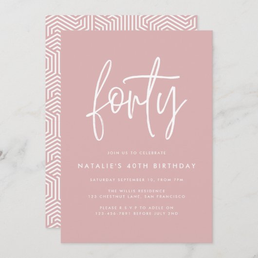 Modernes 40. Geburtstag einfach, stilvoll und eleg (Vorne/Hinten)