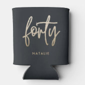 Modernes 40. Geburtstag einfach, stilvoll und eleg Dosenkühler (Rückseite)