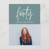 Modernes 40. Geburtstag einfach, stilvoll und eleg Einladungspostkarte (Vorderseite)