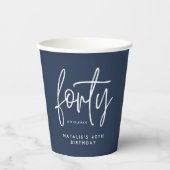 Modernes 40. Geburtstag einfach, stilvoll und eleg Pappbecher (Vorderseite)