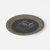 Modernes 40. Geburtstag einfach, stilvoll und eleg Pappteller (Schrägansicht)