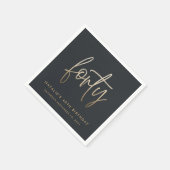 Modernes 40. Geburtstag einfach, stilvoll und eleg Serviette (Ecke)