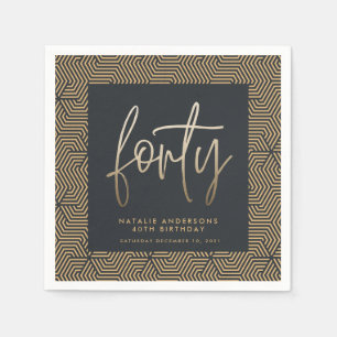 Modernes 40. Geburtstag einfach, stilvoll und eleg Serviette