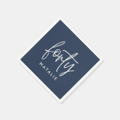 Modernes 40. Geburtstag einfach, stilvoll und eleg Serviette (Ecke)