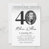 Modernes 40. Geburtstag Party Foto Einladung (Vorderseite)