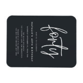 Modernes 40. Geburtstag schlichtes, stilvolles Scr Magnet (Horizontal)