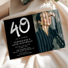 Modernes 40. Geburtstags-Party-Foto Einladung
