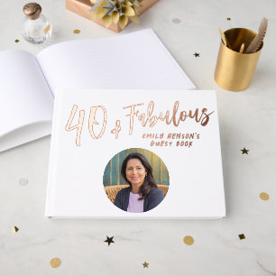 Modernes 40. und fabelhaftes Foto 40. Geburtstag P Gästebuch