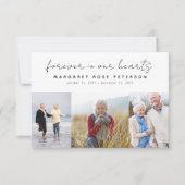 Modernes 4 Foto Beerdigung Beileid Dankeskarte (Vorderseite)