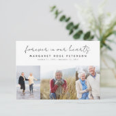 Modernes 4 Foto Beerdigung Beileid Dankeskarte (Stehend Vorderseite)