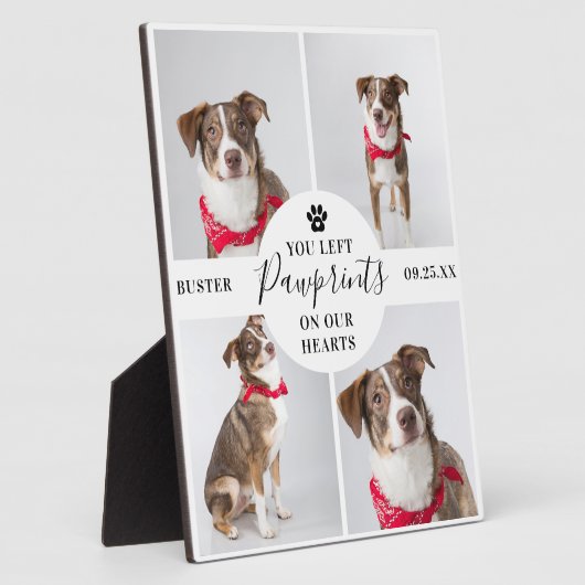 Modernes 4-Foto Collage | Hund/Katze Fotoplatte (Seite)